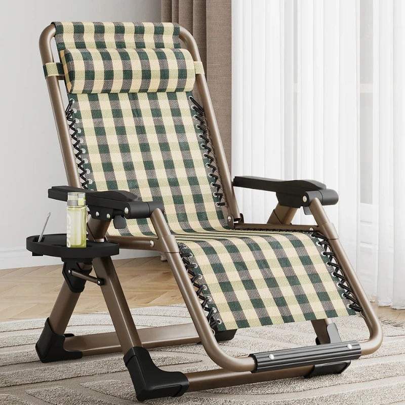 Nordic Folding Recliner Comfortable Tatami Armchair Portable Lounge Chair with Backrest Rattan Seating for Living Room 2