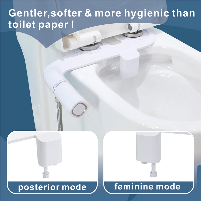 SHX Toilet Bidet Ultra-Slim Bidet Toilet Seat Attachment With Brass Inlet Adjustable Water Pressure Bathroom Hygienic Shower 5