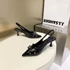 Female Slip On Footwear Fashion Metal Buckle Ladies High Heels Shoes Slides Pointed Toe Women Heels Pumps Shoes New In 2025 5