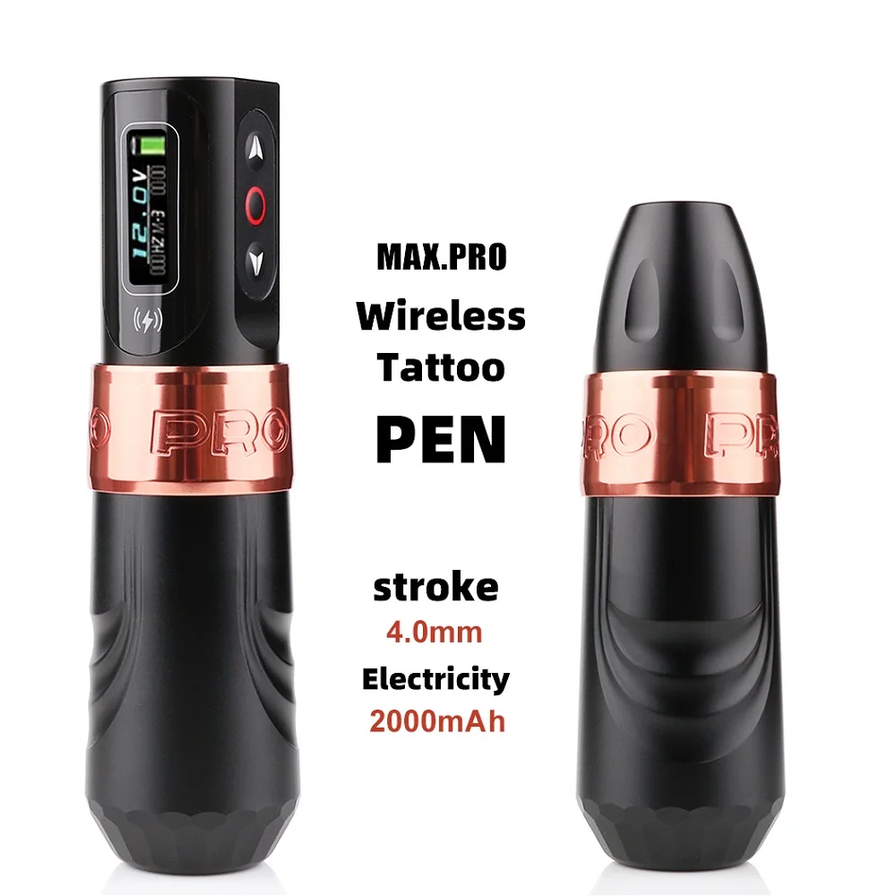 Professional Wireless Tattoo Machine Pen 10000Rpm Coreless Motor with 2PCS Lithium Batteries for Permanent Makeup Tattoo Artist