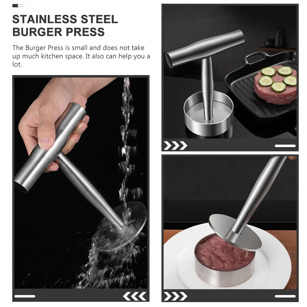 Stainless Steel Burger Press Durable Meat Smasher Manual Patty Press Kitchen Tool Steak Weight Cooking Gadgets