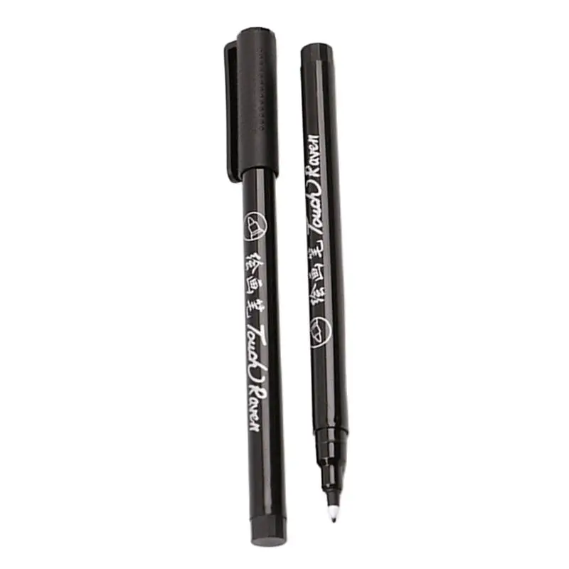 2pcs Waterproof Black Drawing Fine Line Pen Artist Anime Comic Painting Tool School Office Supply Stationery Marker sta24 36 48 80 color artist watercolor marker pen double headed comic hook line pen art painting paint soft brush art stationery