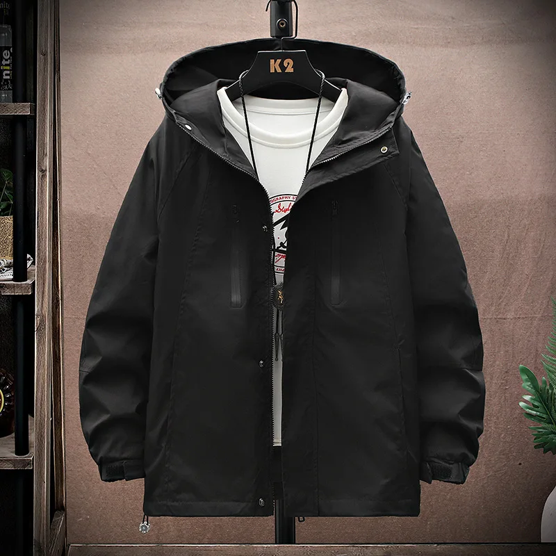

Men and Women Can Wear Casual Hooded Jacket Windproof Solid Color Jacket Hidden Pockets Autumn and Winter Adult Overcoat