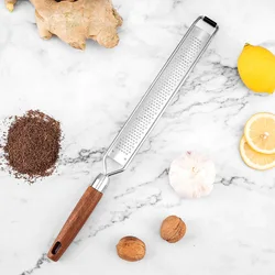 Leeseph Multi - Purpose Stainless Steel Grater with Wooden Handle (Medium)