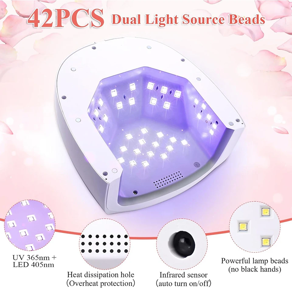 충전식 네일 램프 무선 네일 램프 초강력 19200mAh 빠른 건조 LED 경화 램프 휴대용 손잡이 포함