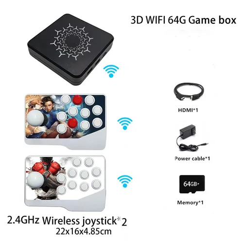 판도라 박스 3D 아케이드 게임기, 와이파이 달빛 보물 상자, 최종 결합 레트로 룸 가정용 TV 게임 콘솔, S812, 64GB 2