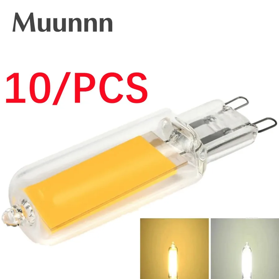 Żarówka LED Muunnn Super Bright G9 7W 9W 12 w15w 220V szklana lampa stała moc światła LED oświetlenie G9 COB żarówki