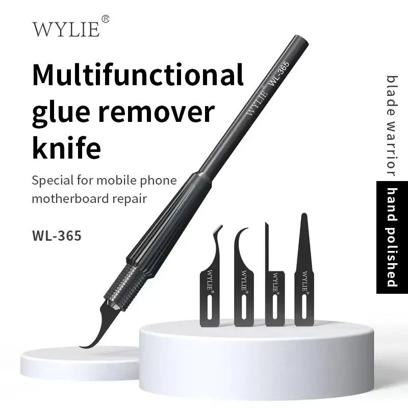 

WYLIE WL-365 4 IN 1 Multifunctional Knife Hand Polished Ultra Thin Blade Set Phone Motherboard Glue Removal IC CPU Prying Tools