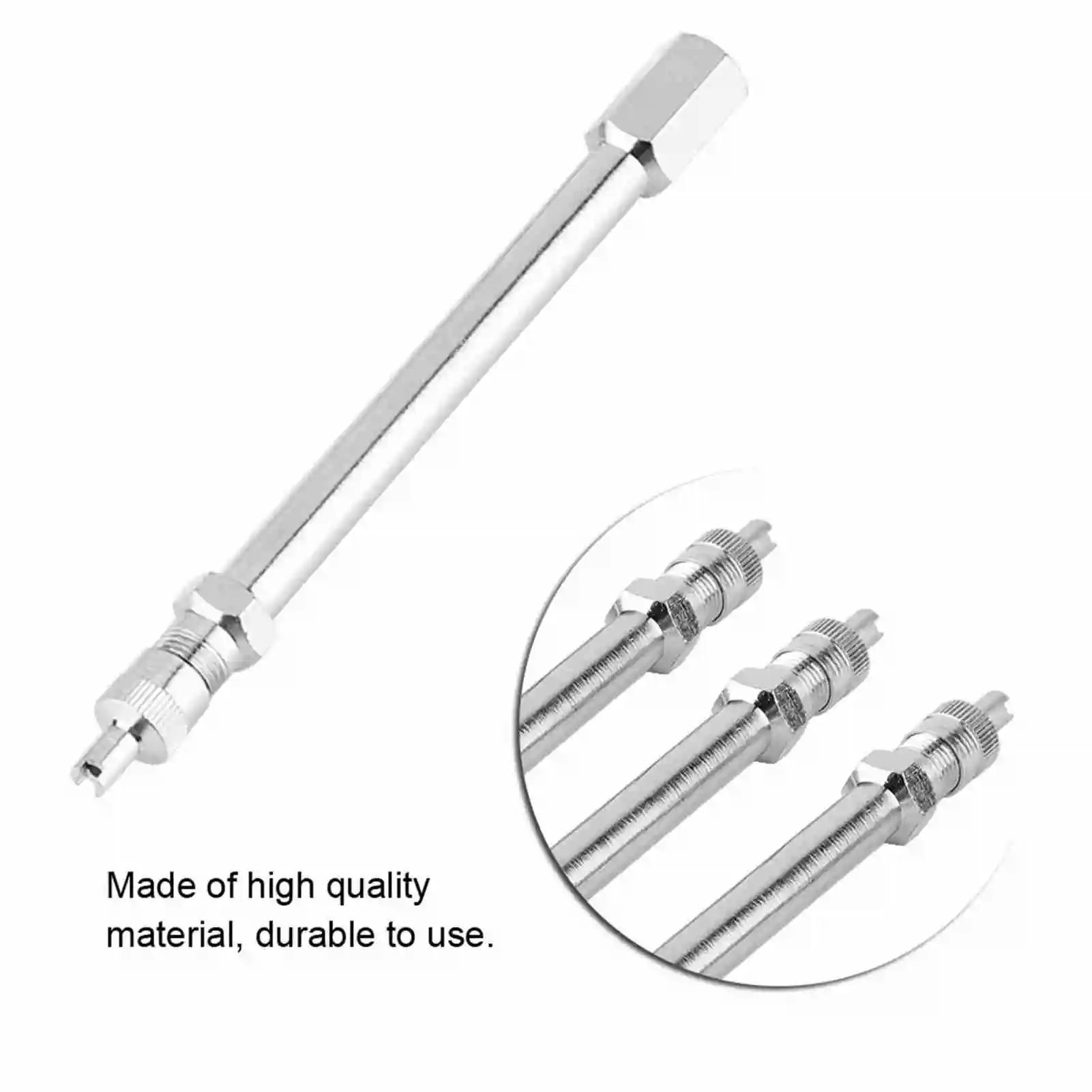 100mm Tyre Valve Extension 100mm Chrome Tyre Valve Extension Rod Wheel Adapter Car Truck Lorry Chrome