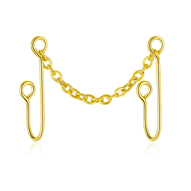 Double Nose Piercing Chain Nose Chain for Nostril Piercing Stainless Steel Nose Stud Decoration Earring Piercing Chain Women