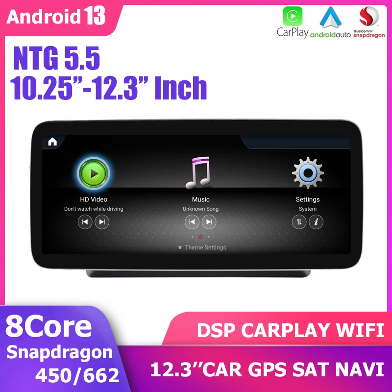 

12.3“/10.25“ Android 13 Carplay GPS Player DSP For Mercedes Benz C/GLC/V/X-Class W205 X253 W446 NTG 5.5 Snapdragon BT WIFI 4G