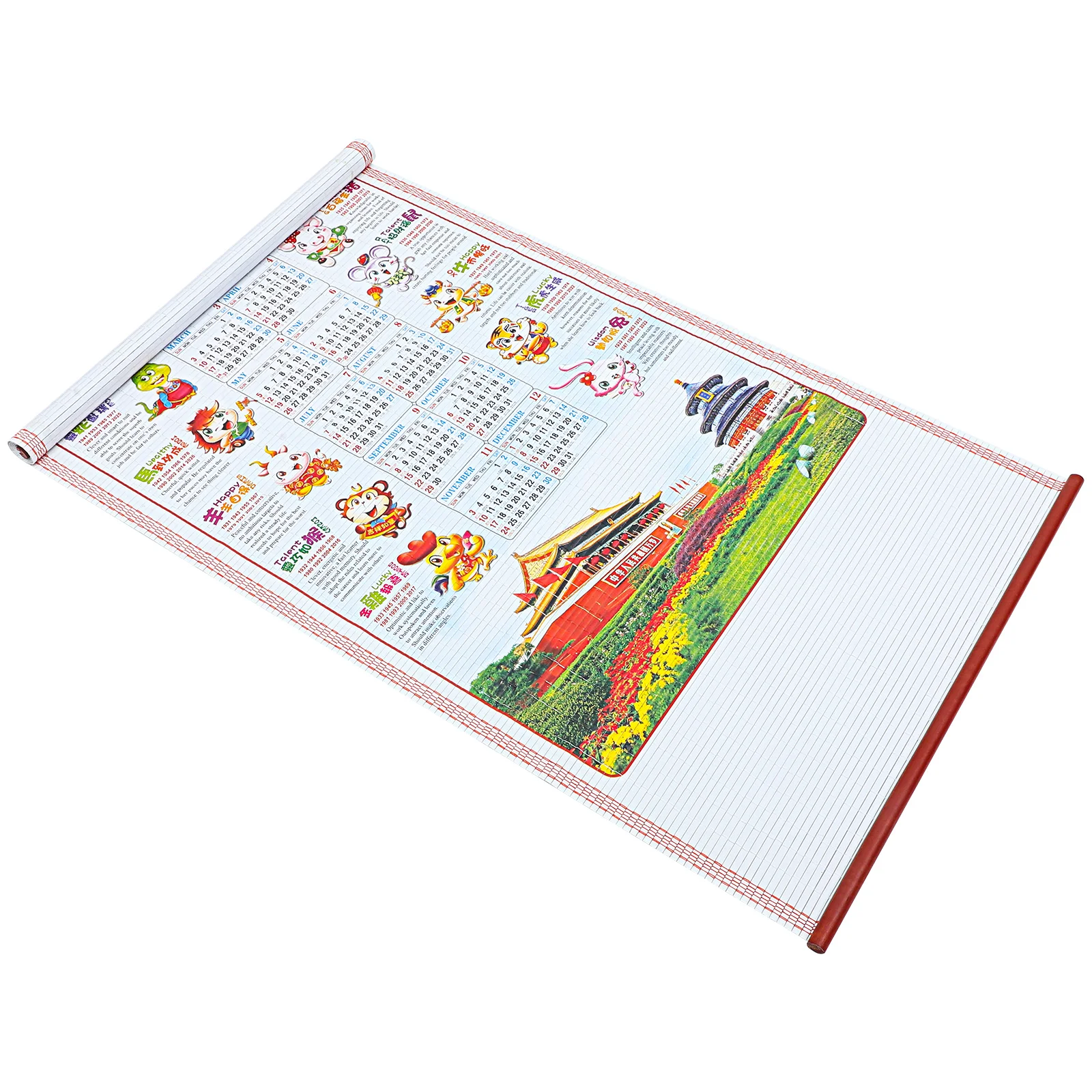 

2024 Wall Calendar Chinese Zodiac Hanging Scroll Calendar Year The Dragon Calendar Guanyin Monthly Lunar Calendar Feng
