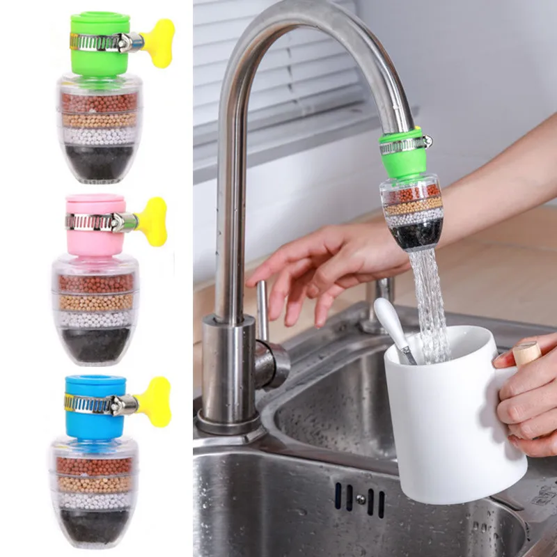 5-layers Purifier Tap Filter Water Saving Kitchen Faucet Bubbler Activated Carbon Filtration Shower Head Nozzle Cleaning Filters