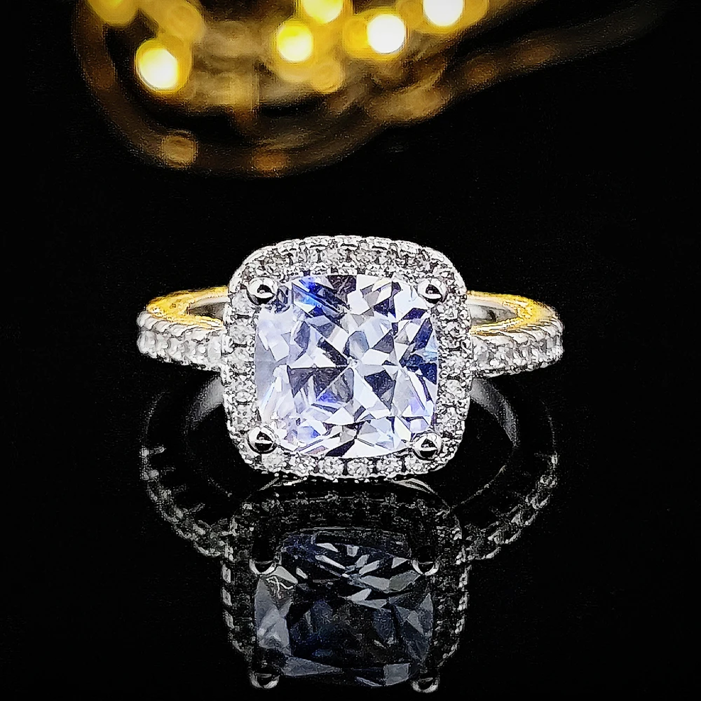 Wedding engagement promise rings Size 11 12 13 wedding engagement promise rings pink color blue color women gold jewelry finger R820