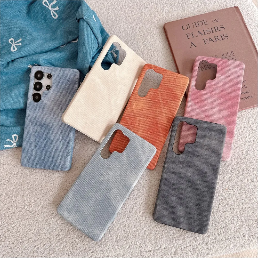 Washed Denim Matte Hard Phone Case - Frameless Cooling Design