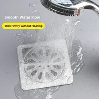 Disposable Hair Catcher Shower Drain Cover Mesh Stickers,Floor Drain Sticker Shower Cover Kitchen Bathroom Sink Strainer Stopper 2