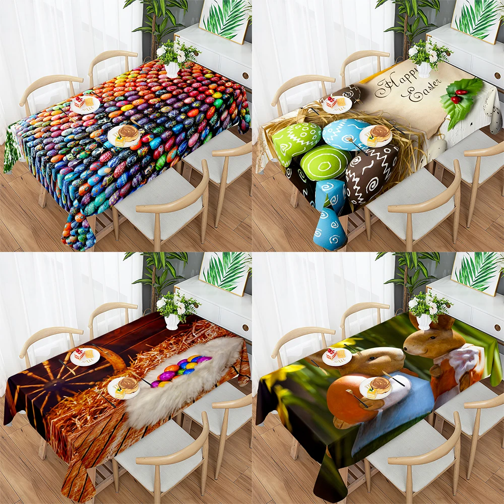 

Easter Table Cloth Rabbit Egg Butterfly Modern Table Cloth Party Decoration Pad Table Cloth Easter Home Decoration