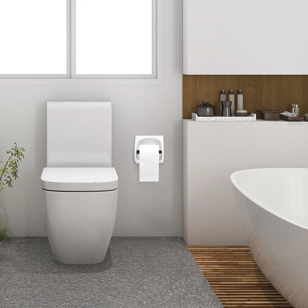 2 Pcs Plastic Roller Paper Holder Bracket Tissue Box Shaft Bathroom Fixture Replacement Paper Roll