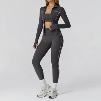 Alternative view of “Madelaine” Sexy Activewear Set with Zip Up Jacket