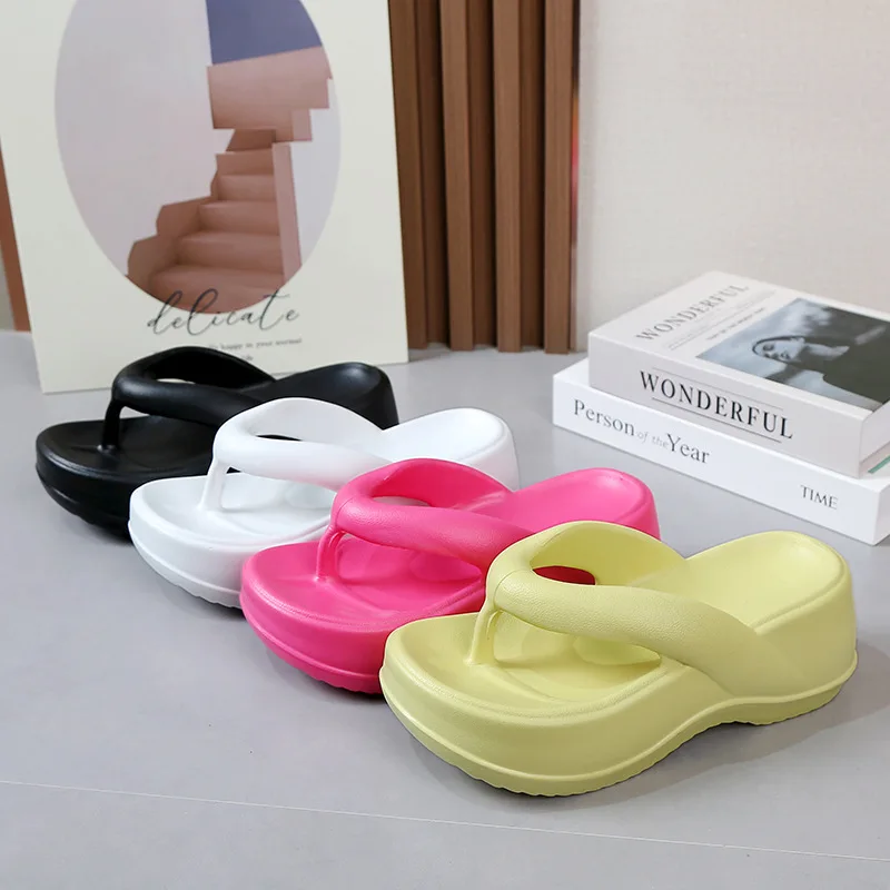 Kidmi Fashion Women Flat Flip-flops Summer Platform Flip-flops Outdoor EVA Beach Slides Casual Women Sandals House Garden Shoes 5