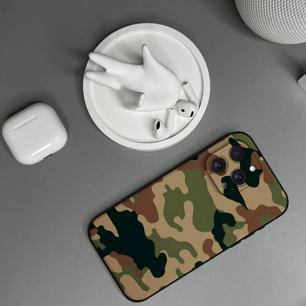Camouflage Pattern Matte Soft Silicone Phone Case Cover