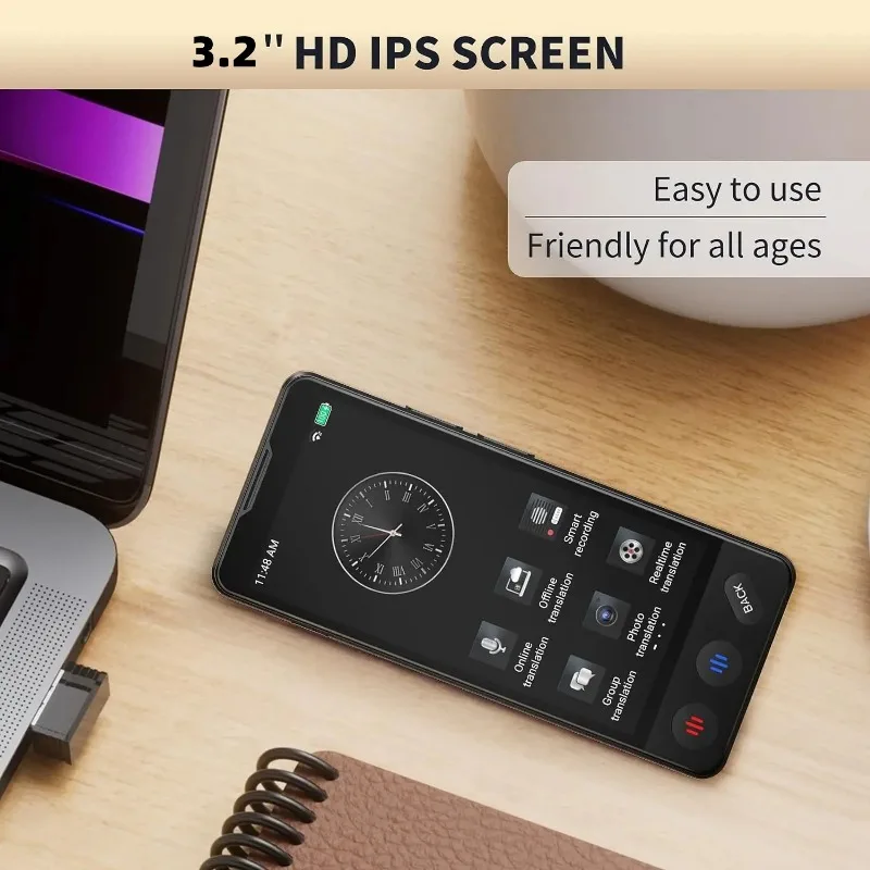 F13 Translator Intelligent AI ChatGPT Voice Assistant Accurate Translation Supports 140 Languages Offline Photo Recording