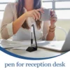 3 Pcs Office Pen Anti-theft with Stand Security Gel Ink Pens Counter for Bank Desk Reception Desktop 5