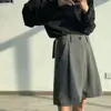 Fashion Casual Shorts Men Summer Korean Chic Wide Leg Trousers Male Knee-length Sashes Draped Loose Retro Popular High Street 3