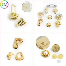 Fashion Light gold Metal Clasp Turn Lock Twist Lock Square Hanger Clasp Switch Push Locks Closure Accessories For Bags Purse