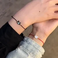 Cute Cat Bracelet Women Men Hand Woven Black Red Hand Rope Adjustable Charms Couple Bracelets Gift  Fashion Jewelry Accessories - Image 4