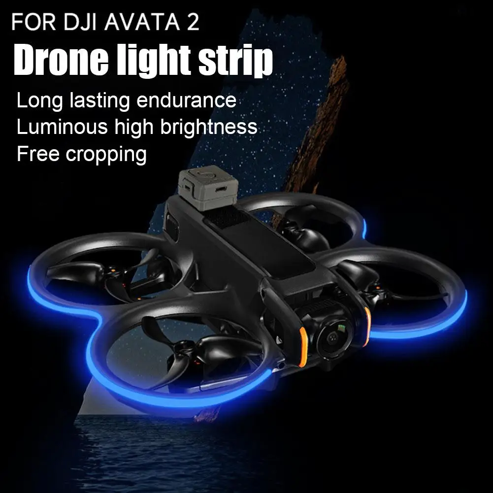 네온 라이트 스트립 방수 LED 야간 비행 경고 램프 벨트, 밝기 조절 가능, dji AVATA 2 트래버싱 머신, 1 세트, 신제품
