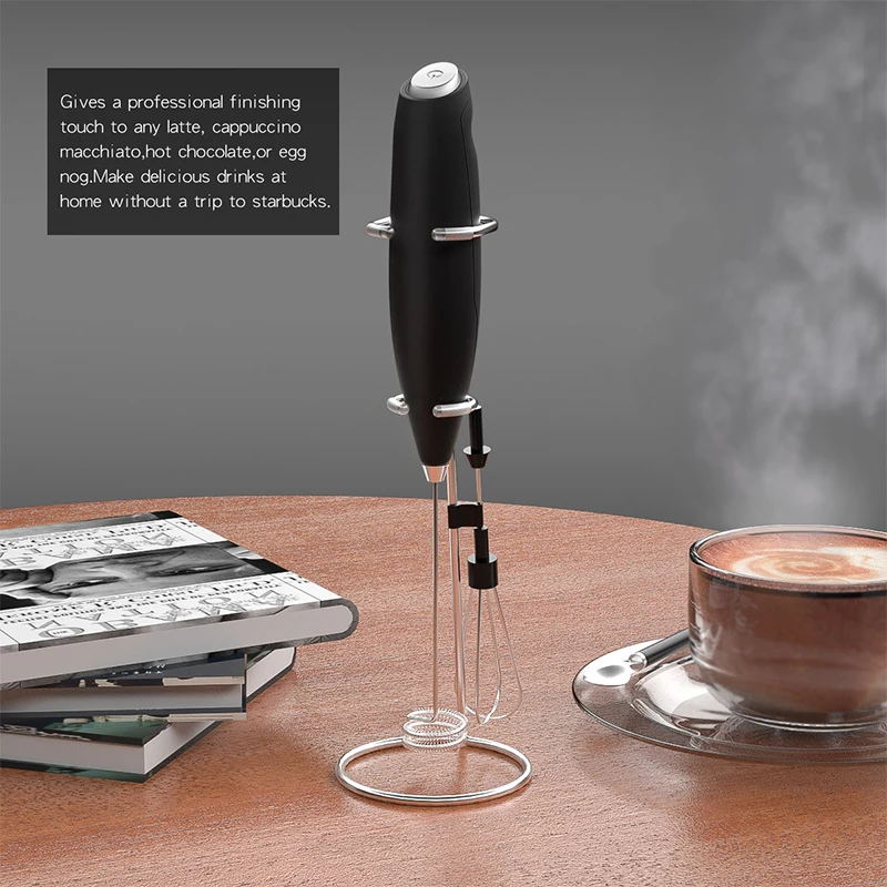 Multifunctional Portable Milk Frother Perfect for Travel Coffee, Matcha, Blended Drinks & Whisking Eggs Battery-Powered