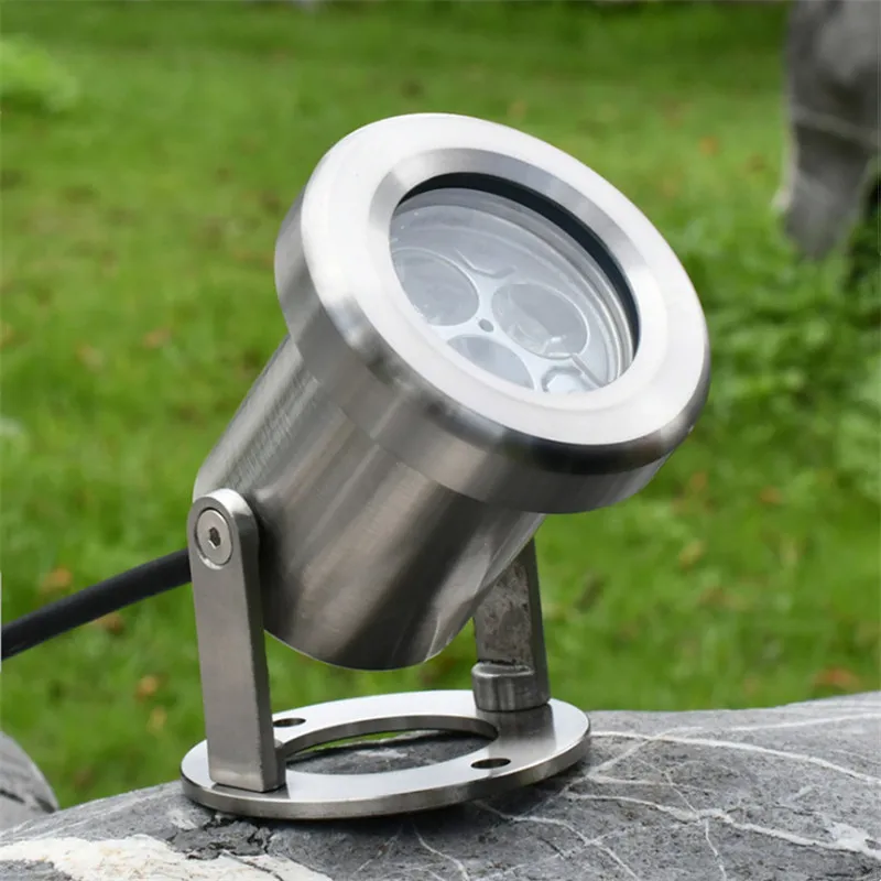 

Fountain Pool Light Stainless Steel 3W Underwater Light Fish Pond Rockery Spotlight Led Waterproof Colorful Water Feature Lights