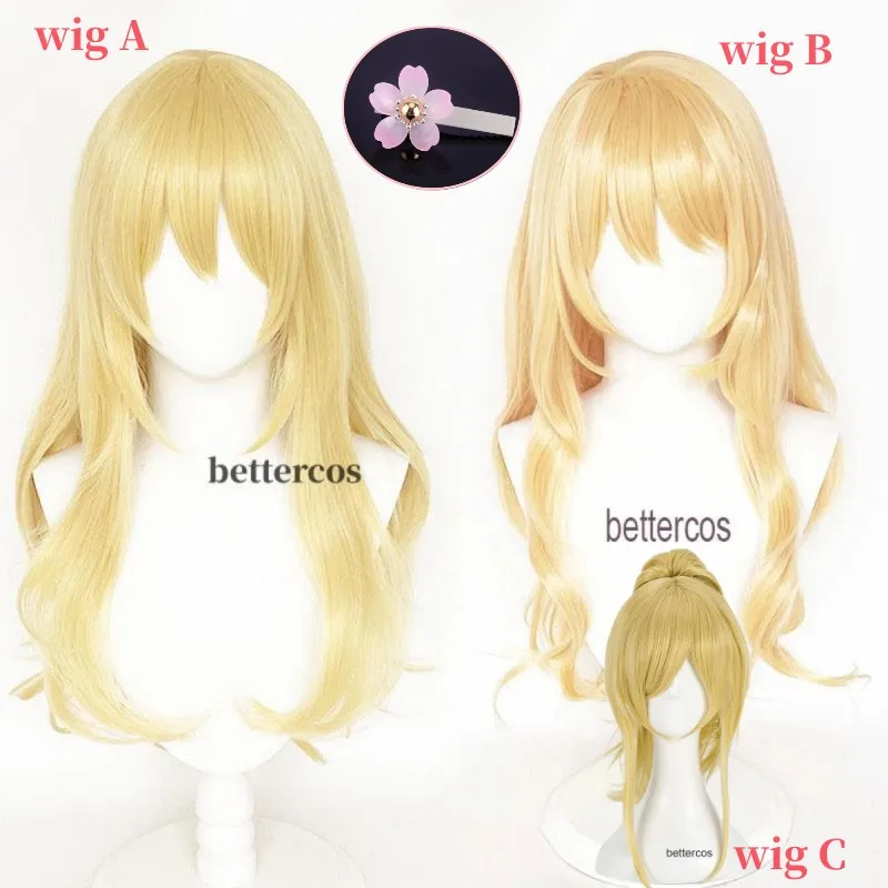 

Парик для косплея Miyazono Kaori из аниме «ваша ложь», Апрельские золотые вьющиеся волосы, термостойкие синтетические волосы, Искусственные парики + шапочка для парика