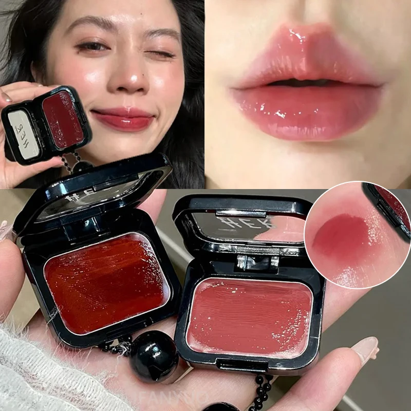 Water Gloss Lipstick Cream Rose Red Multi-Use Cheek & Lip Tint Easy to Apply Hydrating Highlighter Contouring Blush Rouge Makeup
