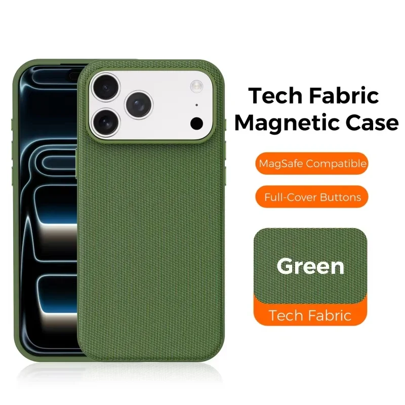Luxury Magnetic Phone Case with Woven Fabric Back Cover