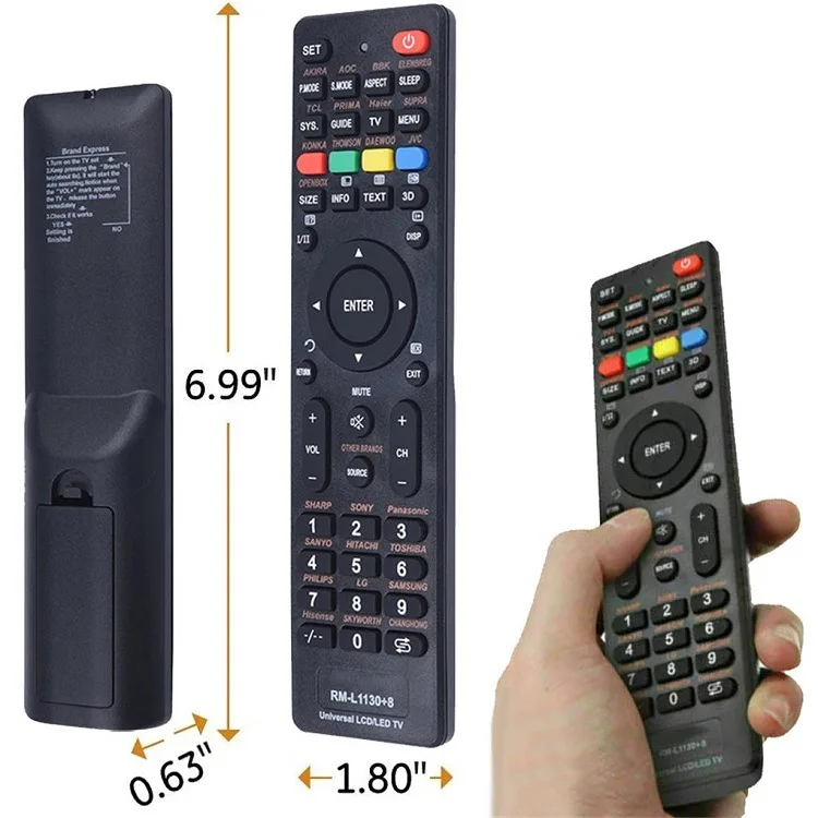 

RM-L1130+8 Universal LCD LED 3D TV Remote Control Smart Television Controller for Panasonic Skyworth
