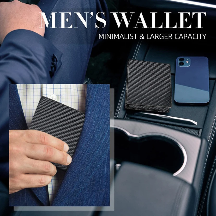 Men's Sleek RFID Blocking Wallet with Multiple Card Slots and Coin Pocket - Perfect Gift