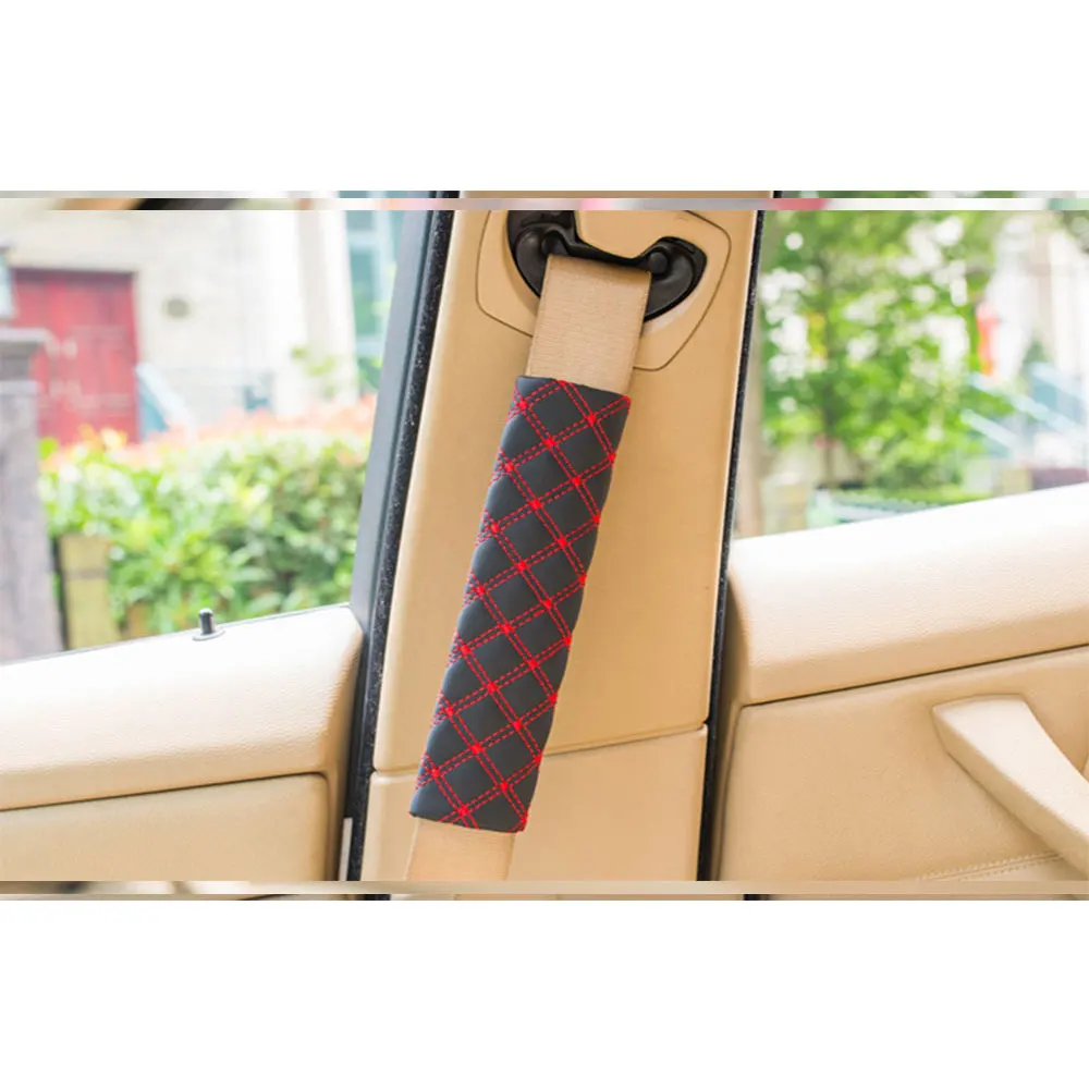 Car Accessories 1Pc Universal PU Car Seat Belt Cover Plush Shoulder Pad for Kids Adults Interior