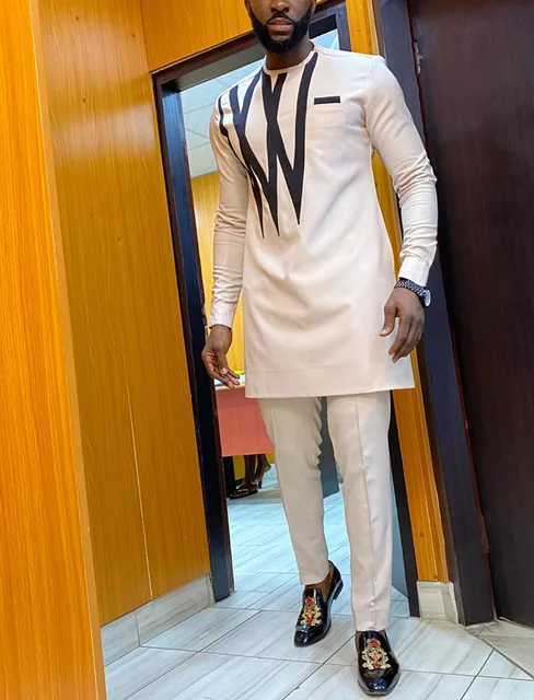 Ekpe Long Sleeve Kaftan 2 Pieces Men Outfit - Image 5