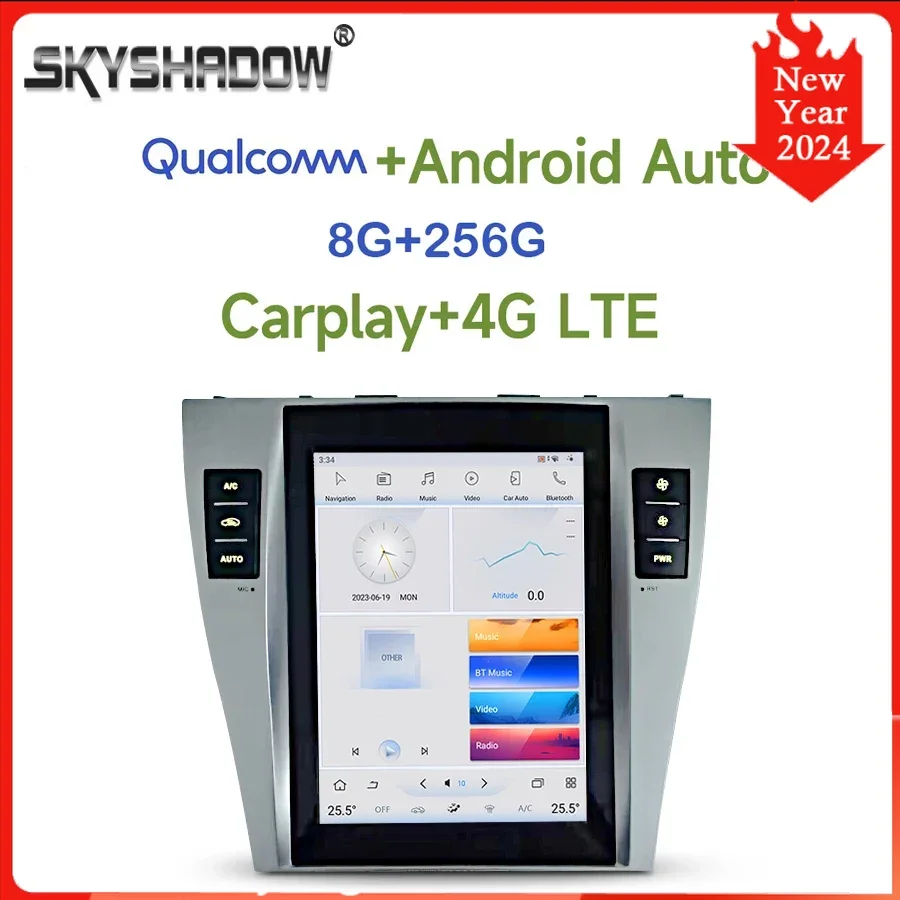 

Tesla Qualcomm Carplay Car DVD Player DSP Android 11.0 8G+256G 4G LTE Wifi Bluetooth RDS RADIO GPS For Toyota CAMRY 2006-2011