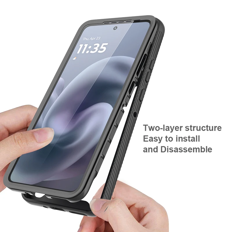 360° Transparent Skin Case with Shock-Resistant Back Cover and Screen Protector