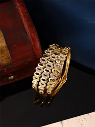 Luxurious Hand - Carved Dubai - Style Bridal Bracelet for Weddings and Celebrations (Gold)