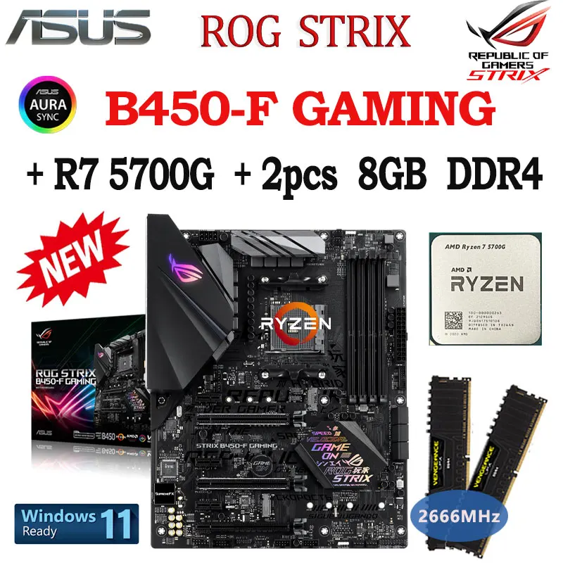 Asus ROG STRIX B450-F GAMING AMD AM4 B450 ATX y AMD Ryzen 5 2600X Pack placa base ASUS y procesador AMD 