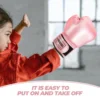 Work Gloves Children's Boxing Punching Kickboxing Sparring Comfortable Thai Wrist Kids Pink Miss 6