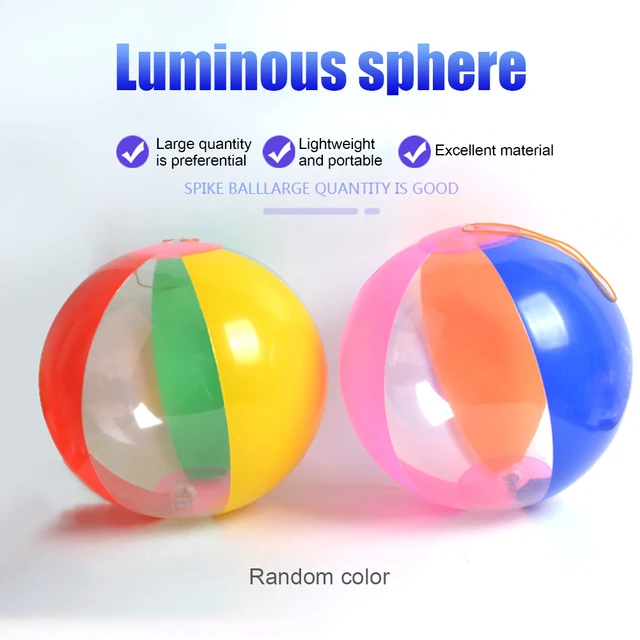 23cm LED Luminous Inflatable Beach Ball Party Favors Pool Toys for Kids Adults PVC Outdoor Summer Fun Sport Game Random Color 2