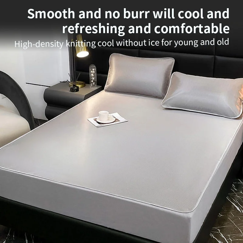 Ice Silk Mat Three Piece Set Sleeping Naked in Summer Foldable Mat Air Conditioning Soft Mat 6