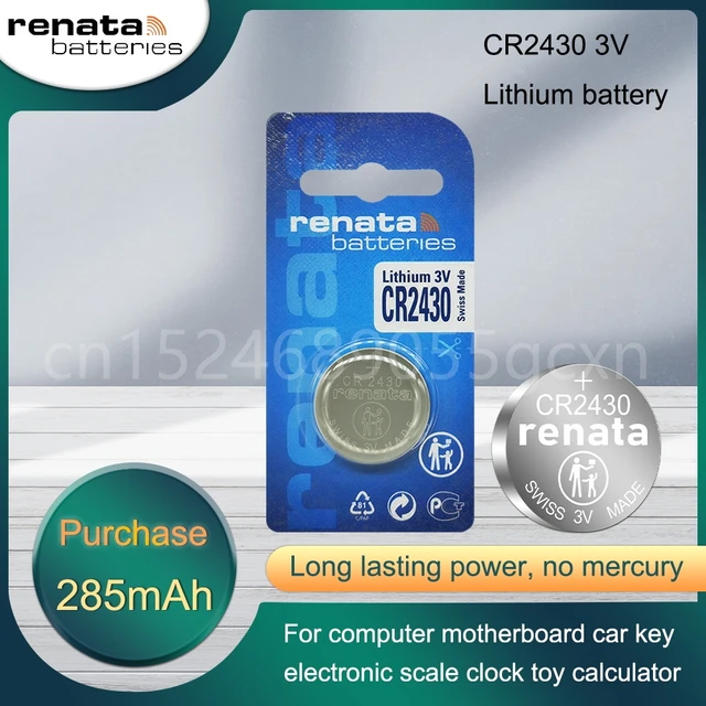 RENATA-Pile au Lithium CR2430 CR 2430 DL2430 BR2430 KL2430 3V, pour  Calculatrice, Horloge, Souris, Rasoir, Compteur, Bouton, Pile - AliExpress