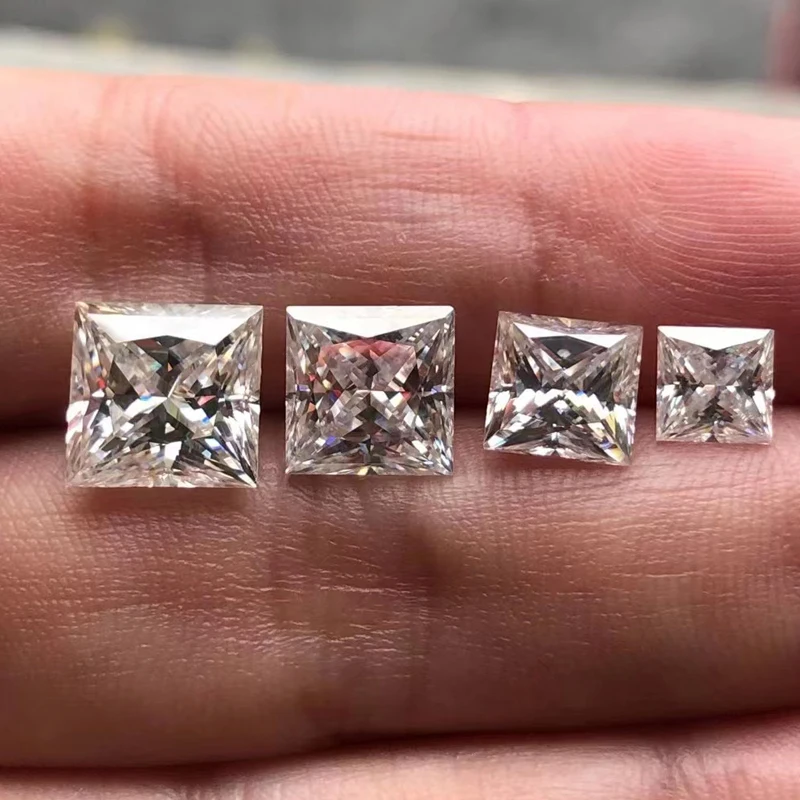 Princess Cut High Grade Moissanite Stone  VVS1 D Color  0.8-5ct  with GRA certificate For Jewelery Ring Material make