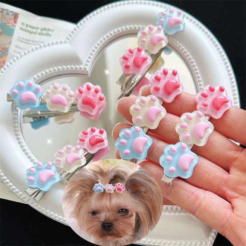 

Cute Dog Hair Clips Sweet Cat's Paw Hairpins Pets Puppy Hairpins Decor Grooming Accessoires Pet Supplies